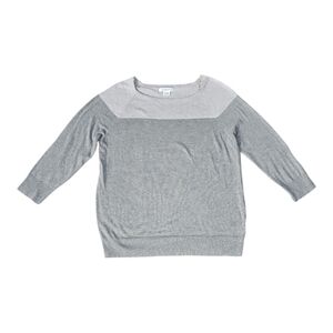 NWT Liz Claiborne Womens Knit Sweater Long Sleeves Gray Size L